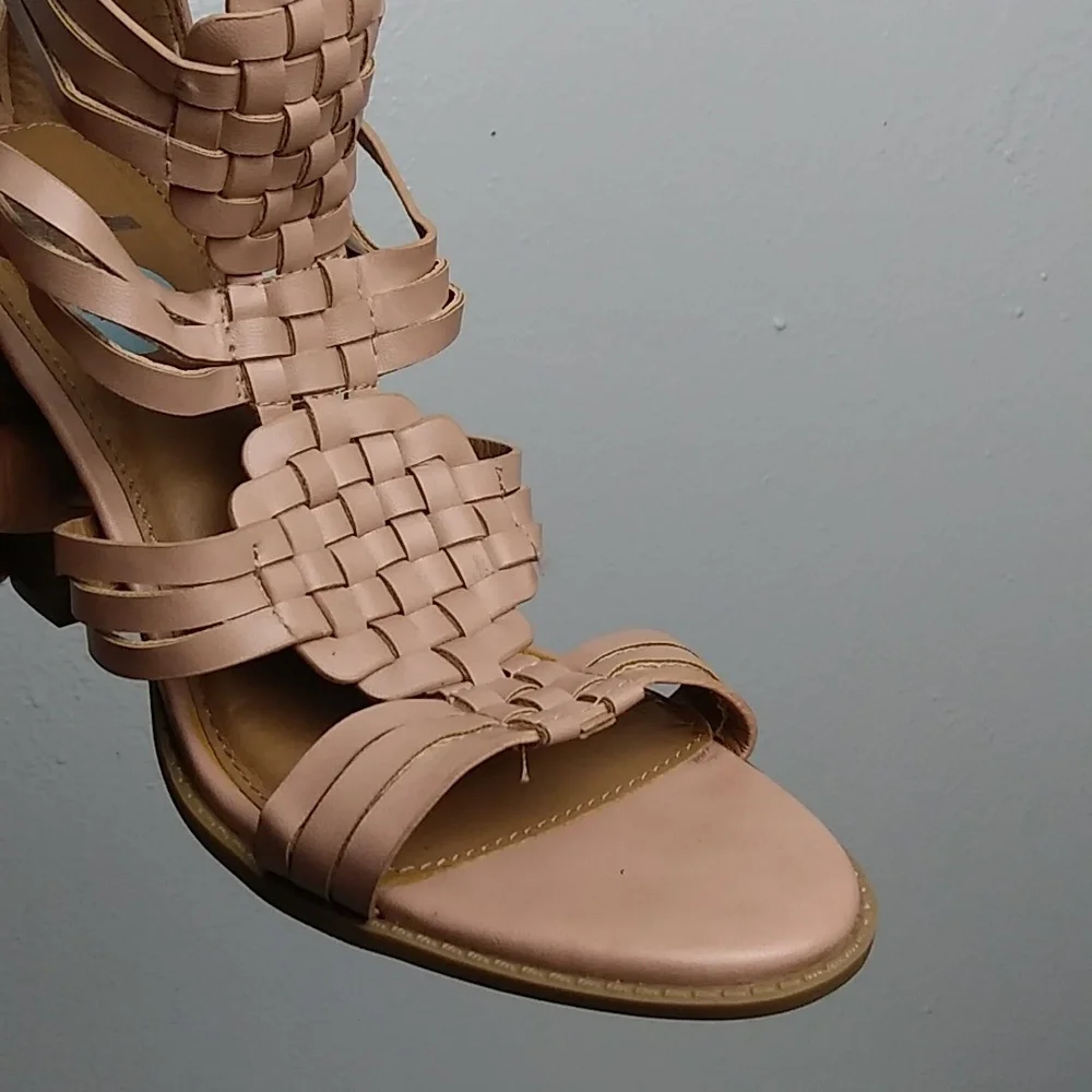 Report Rally Mauve Block Heel Sandals Shoes Women's Size 8.5 Casual Zip Ankle